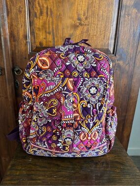 Vera Bradley quilted cotton backpack in the retired Safari Sunset pattern